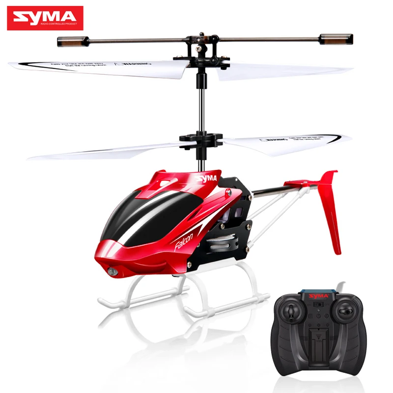 Syma Official W25 RC Helicopter 2 CH 2 Channel Mini RC Drone With Gyro Crash Resistant RC Toys For Boy Kids Gift Red Yellow