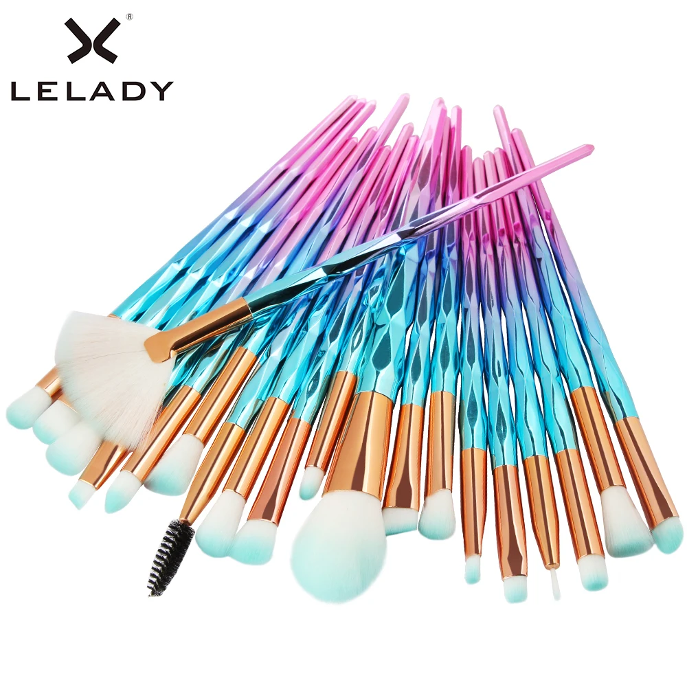 

20pcs Rainbow Diamond Handle Makeup Brushes Set Power Foundation Blush Eyeshadow Blending Multifunction Brush Cosmetic tool Kits