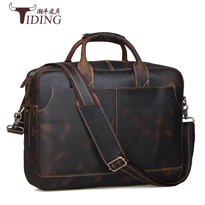 

080818 newhotstacy men leather handbag male large capacity 16 inch laptop bag man briefcase business bag