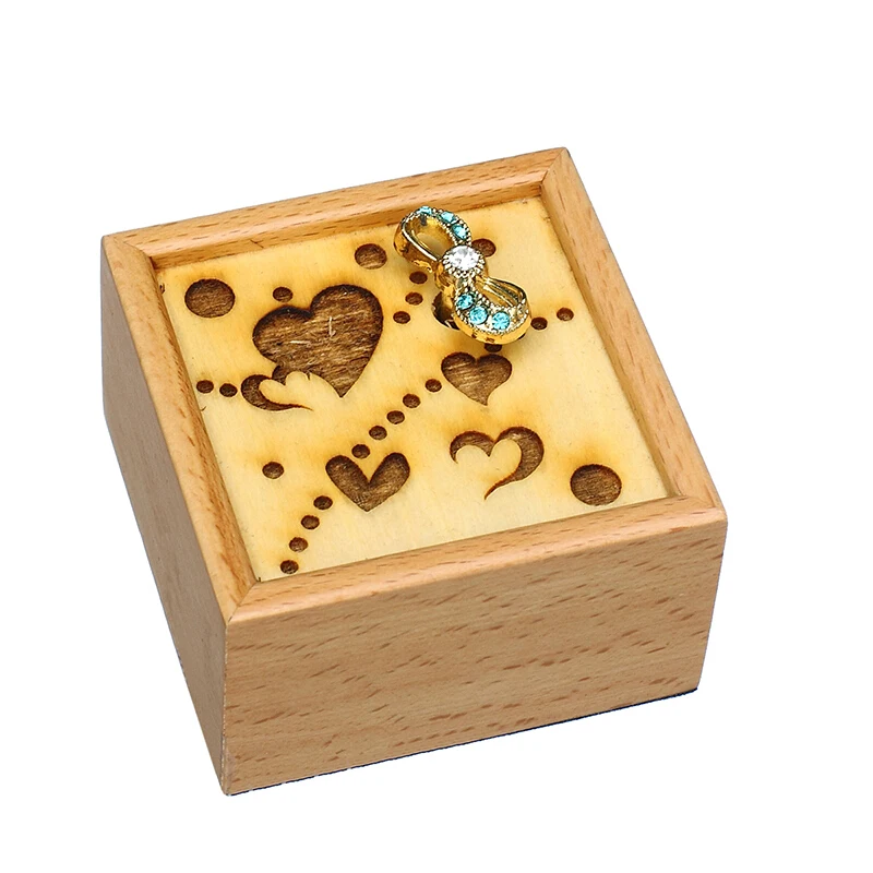 

Square box music box orb key clockwork toy wooden crafts wood color Castle in the Sky music tunes home decoration ornaments