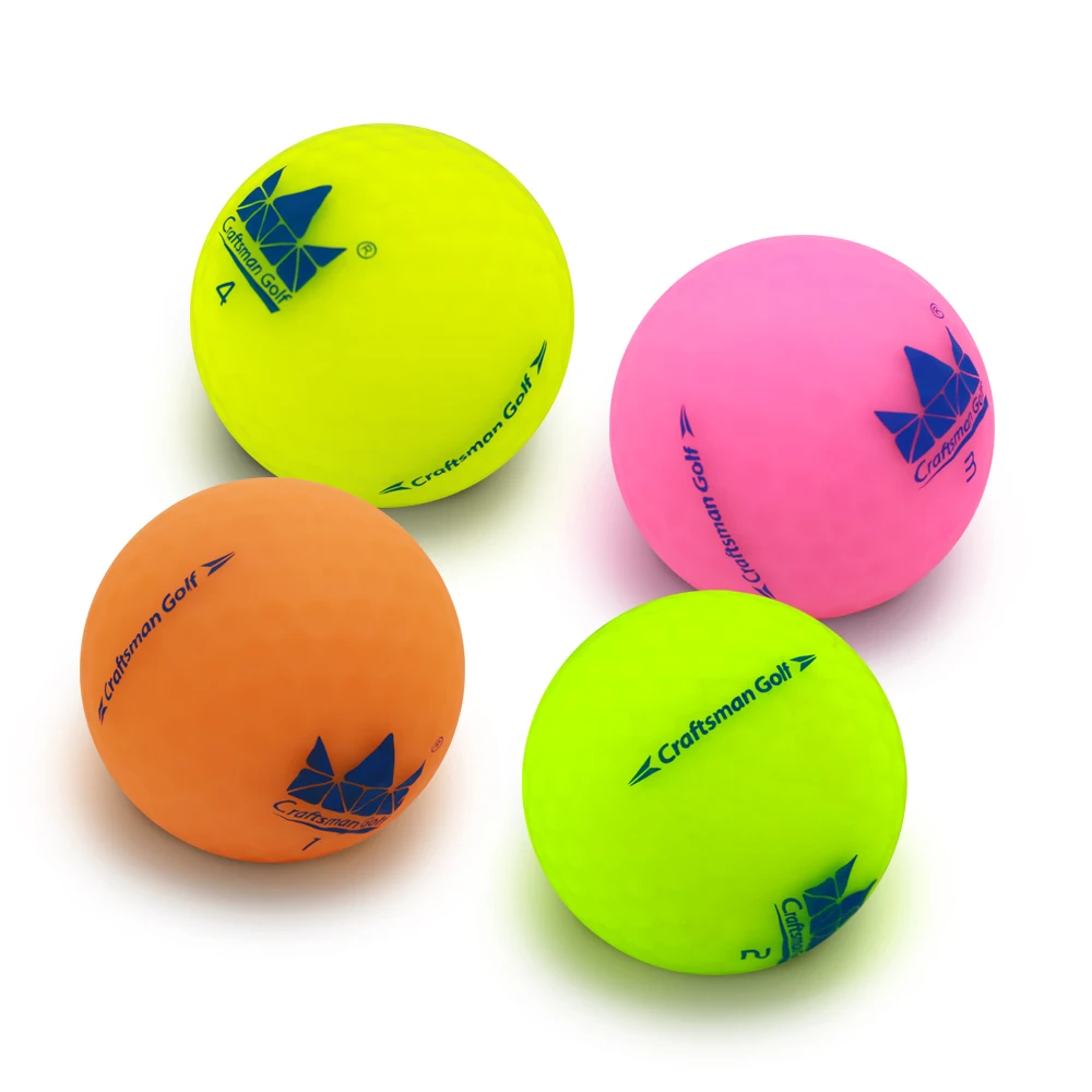 

Golf Balls Two Piece Ball Maximum Distance 3-Pack 4 Colors with Number Tag