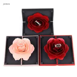 Кольцо коробка лифта вращения Творческий чехол для украшения Роза 3D ручной работы хранения профессиональных для подарки святого