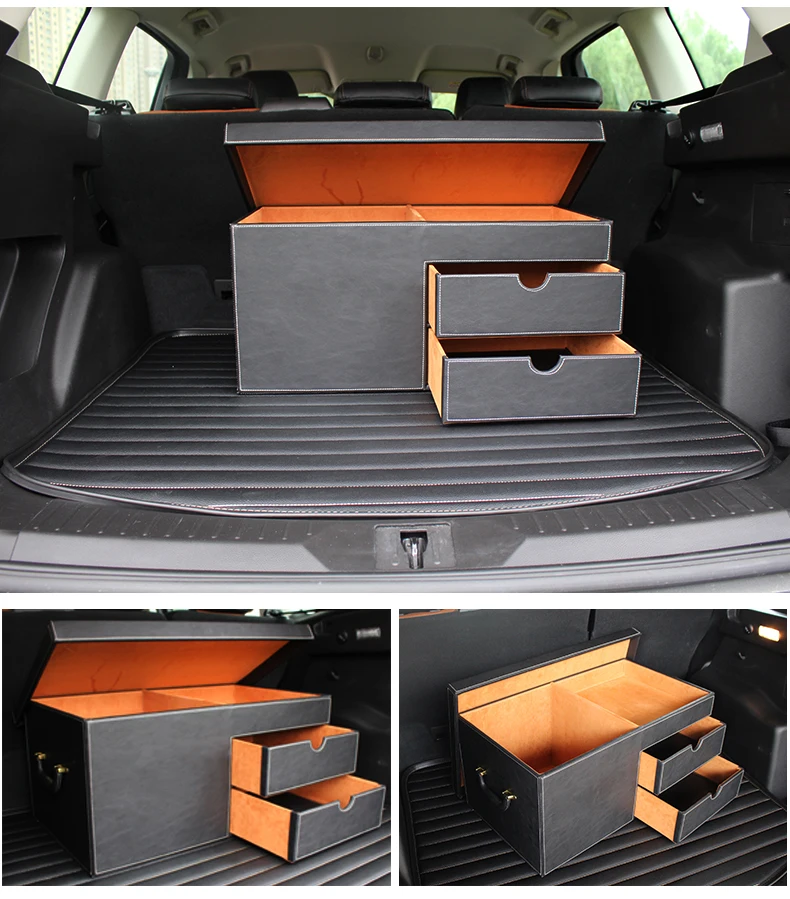 Organisateur de coffre de voiture multi-compartiments, sac de rangement  pliable, durable pour SUV arrière, camionnette, bagages automatiques -  AliExpress