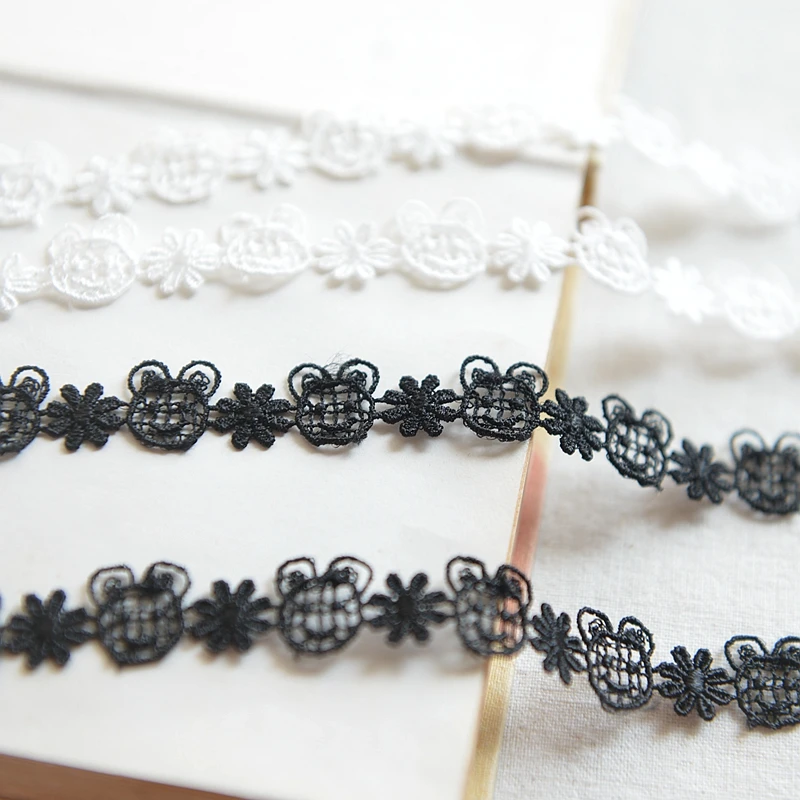 

Black and white water soluble embroidery lace necklace 1.5 cm wide lace curtain G360