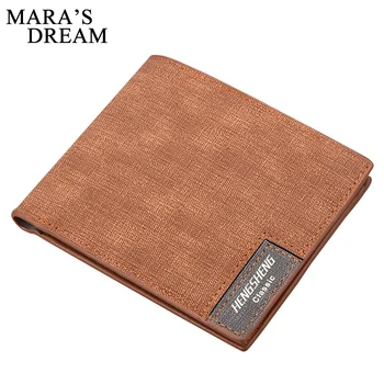

Mara's Dream Brand 2018 Vintage Man Wallet Male Slim Top Quality Leather Wallets Thin Money Dollar Card Holder Purses for Men