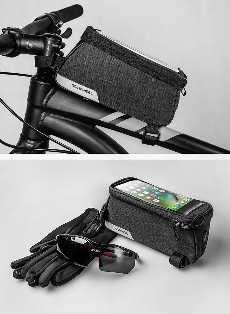 Roswheel первой необходимости 121460 велосипедная верхняя труба передняя рама велосипедная сумка для мобильного телефона Чехол-держатель чехол для телефонов 5,7"