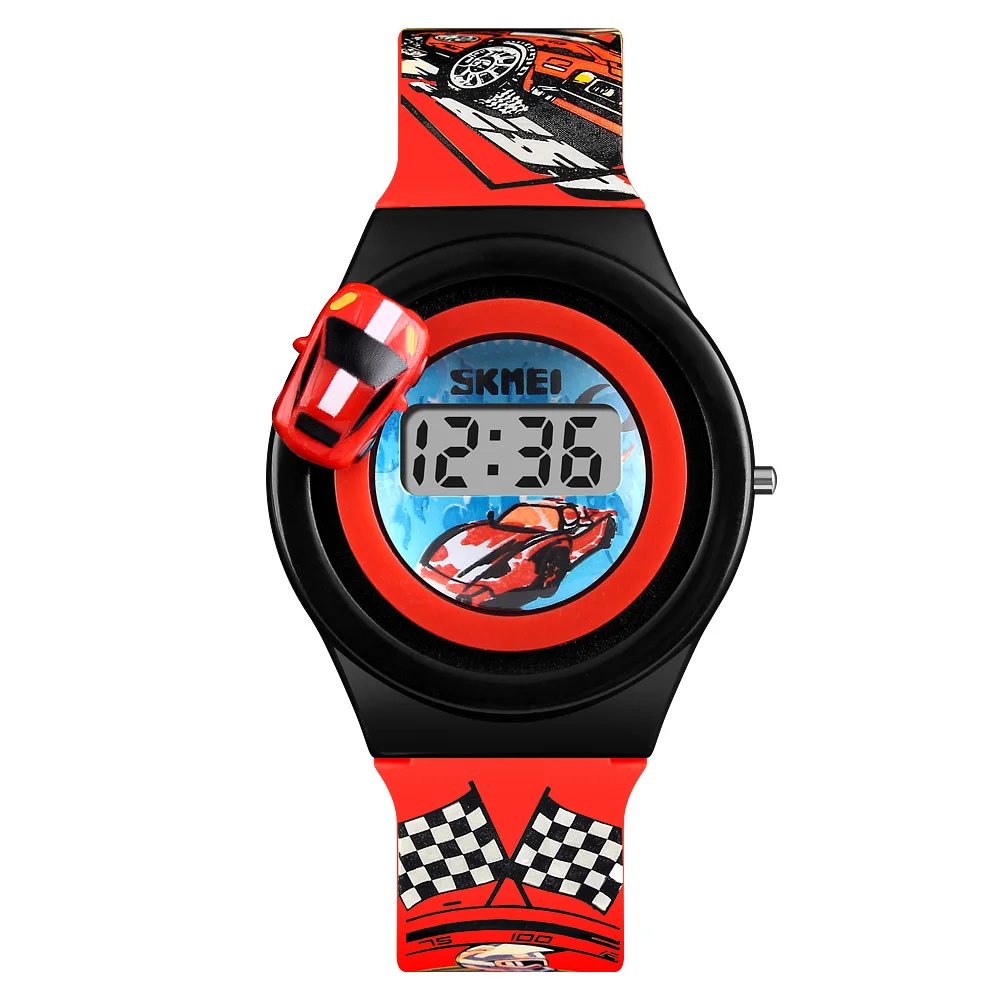 SKMEI Cartoon Car Children s Watch Fashion Digital Electronic Children Watch Creative Cartoon Student Watch Boy 2