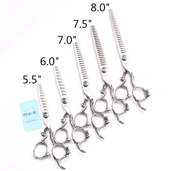 

5.5" 6" 7" 7.5" 8" JP 440C AQIABI Pets Hair Clippers Hairdressing Scissors Straight Thinning Scissors Human Hair Scissors A9006