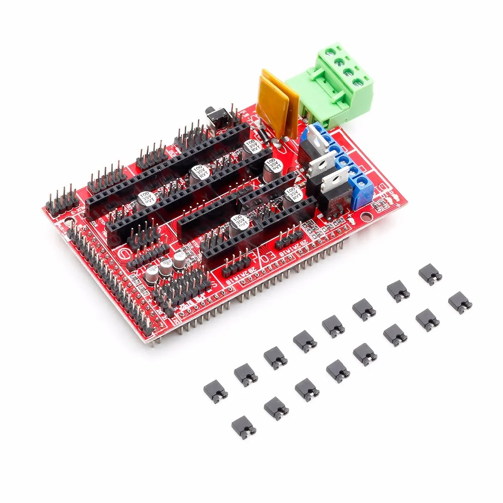Youe أشرق RAMPS 1.4 لوحة تحكم لوحة جزء اللوحة 3D الطابعات أجزاء درع أحمر أسود الضوابط Ramps1.4 لوحات