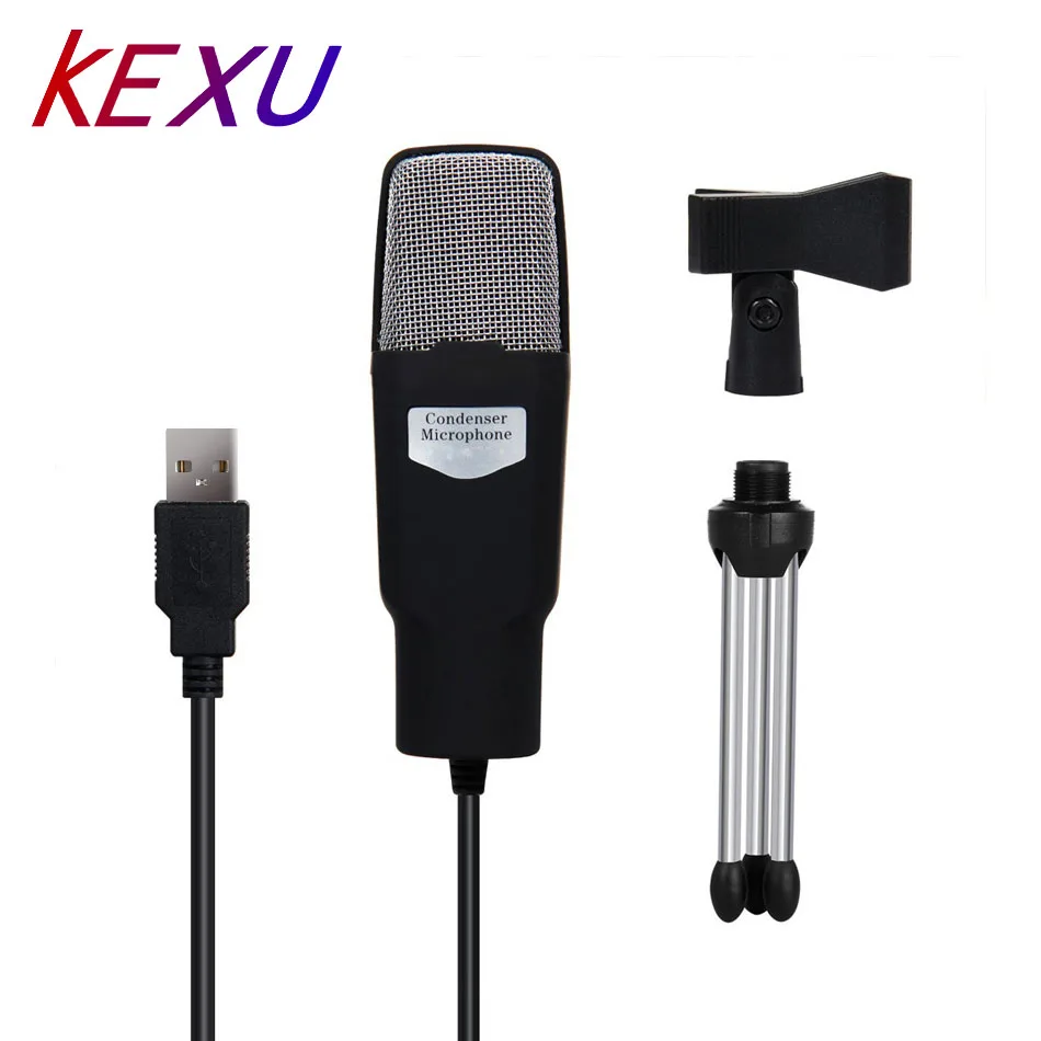 USB конденсаторный микрофон KEXU Студийный с амортизирующим креплением мини для