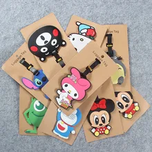 Cute Lilo Stitc creative Luggage Travel AccessoriesTag Silica Gel Suitcase ID Addres Holder Baggage Boarding Tag Portable Label