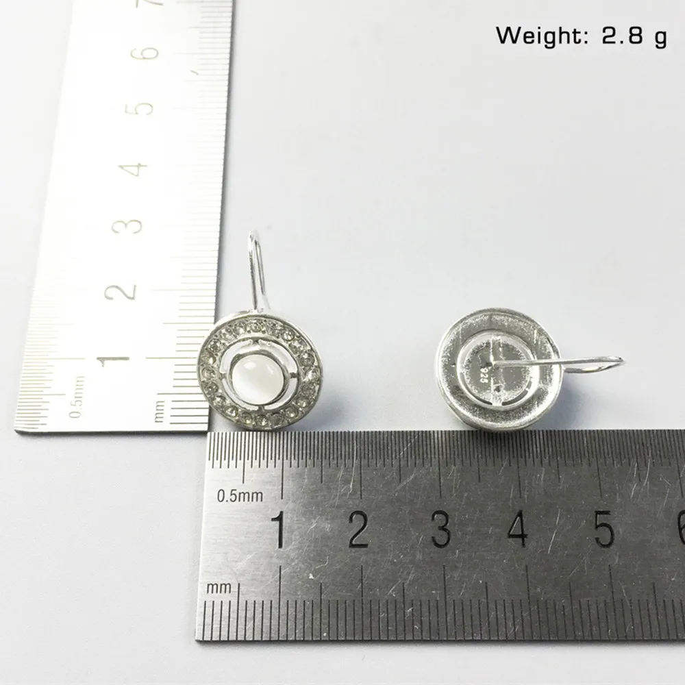 Серьги капельки с кошачьим глазом серебряными белыми фианитами и лебедями 2018