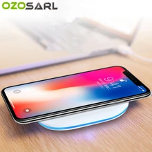 OZOSARL для iPhone X 8 плюс Qi Быстрая зарядка Беспроводной зарядки Овальный для iPhone 8 8 Plus для samsung Galaxy S8 S9 Беспроводной Зарядное устройство