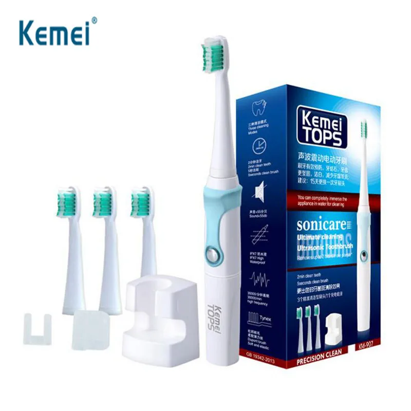 Escova de Dentes Elétrica à Prova Cabeças de Substituição Escova os Dentes Sônica Ultra-sônica Água Universal Rotary Elétrica 30000 – Min Profissional d’