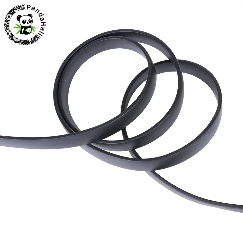 

Black Flat Synthetic Rubber Cord for Jewelry Making DIY about 6x2mm 2000g/lot