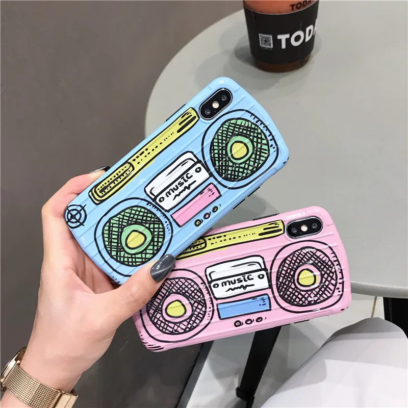 

Luggage Case Design Classic Retro Radio protection Phone Cases For iPhone 6 6S 7 8 Plus Glossy Back Cover For iphone X XR XS MAX