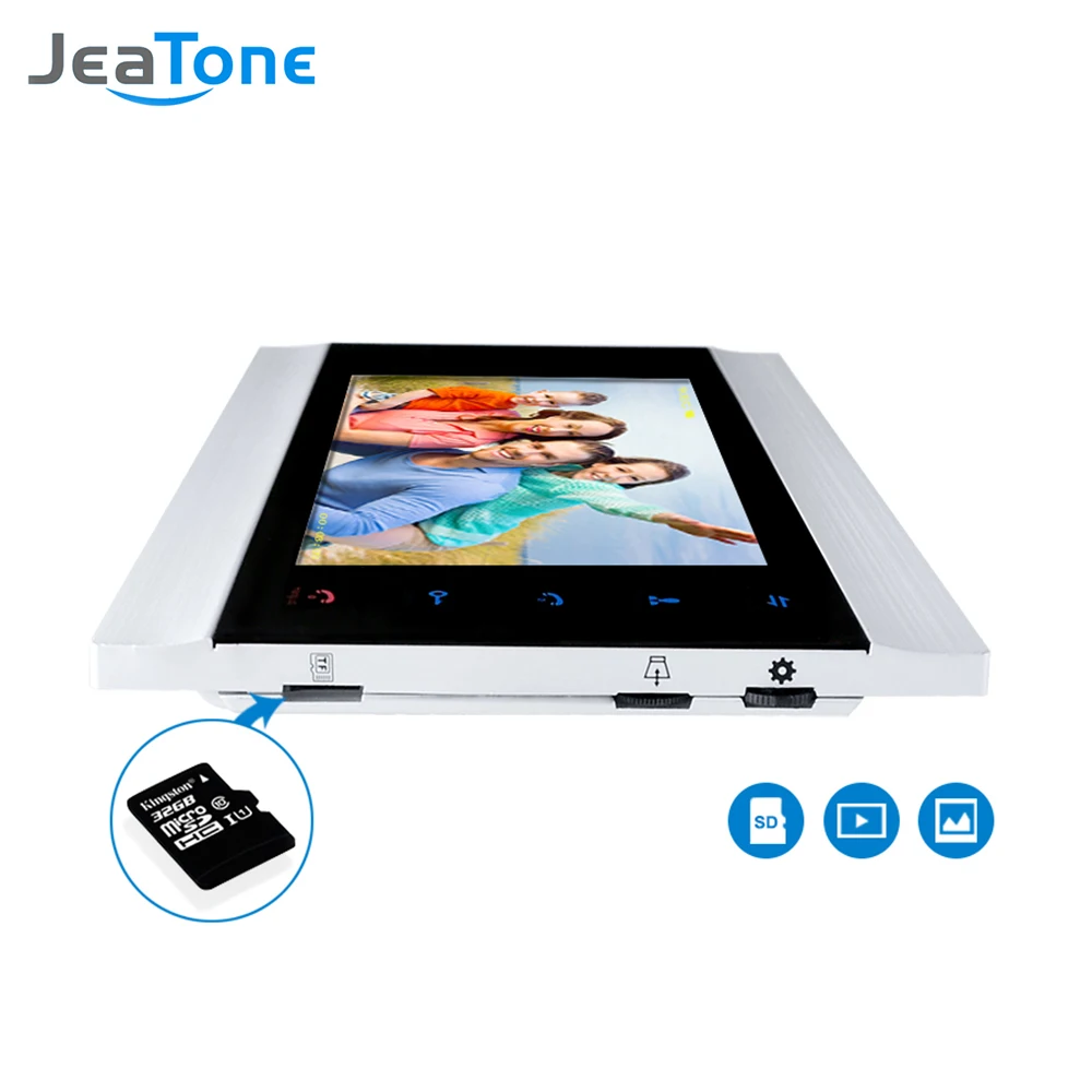 Jeatone 7" Multi Apartment Video Door Phone Video Intercom Doorbell System 1200 TVL Camera Touch Key for 2 Apartments