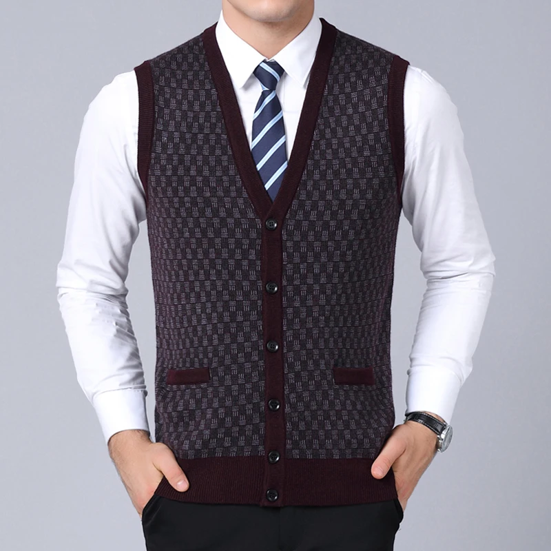 

2019 New Fashion Brand Sweaters Mens Pullovers Vest Slim Fit Jumpers Knitwear Sleeveless Winter Korean Style Casual Men Clothes