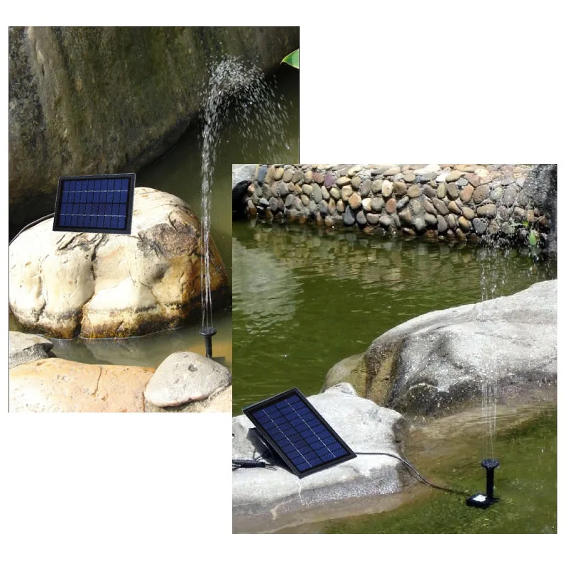 

10V 5W Brushless Solar Power Water Pump Decorative Fountain Water Pump with 6 LED Spotlight for Garden Pond Pool Water Cycle