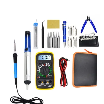 

16Pc Welding Soldering Iron Kit Temperature Welding Tool with Soldering Tips Wire Stripper Cutter with Carry Case (UK Plug)
