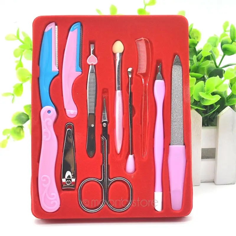 

10 Pcs a set Make Up Set & Kit Nail Tools Kits Manicure Cosmetic Make Up Beauty Accessories maquiagem