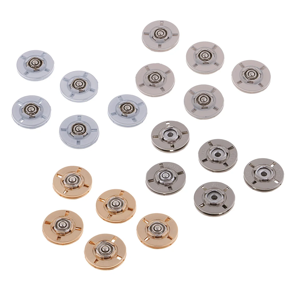 5 Sets Metal Buttons, Snap Fastener, Press Stud Popper Sew On Press Buttons 21mm for Sewing