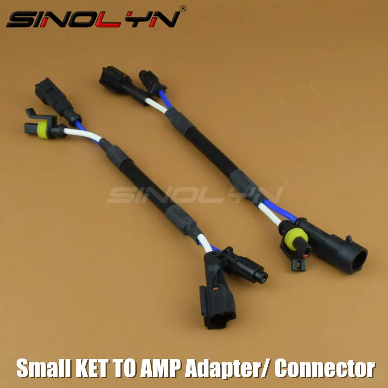 

Small AMP- KET HID Xenon Bulb Lamps Ballasts Connector Conversion Wire KIT Wires Cable Adapter Plug 2pcs
