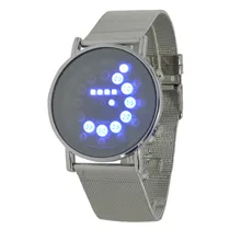 2017 Hot Men Sports Blue Multi Led Light Ball Display Mesh Stainless Steel Band Digital Week Date Fashion Women Watches relogio