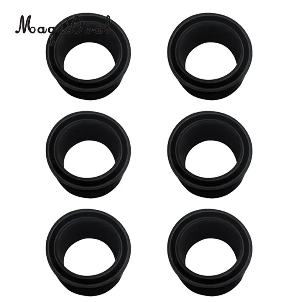 6 Pieces Black Rubber Rod Holder Insert Replacement Fits Stainless Steel Fishing Rod Holder Dia.50.8mm Fishing Accessories
