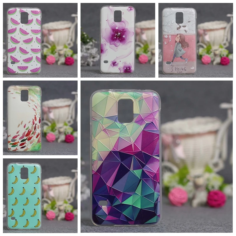Новый 3D рельефный чехол для Samsung S5 телефона силиконовые красочные гелевые Чехлы