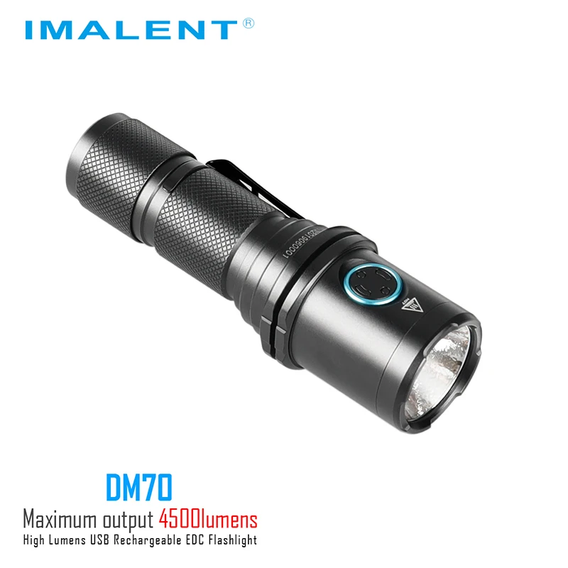 IMALENT DM70 фонарик CREE XHP70.2 Макс 4500 люмен луч бросок 306 м с 21700 5000 мАч 18wh micro-USB аккумуляторная батарея