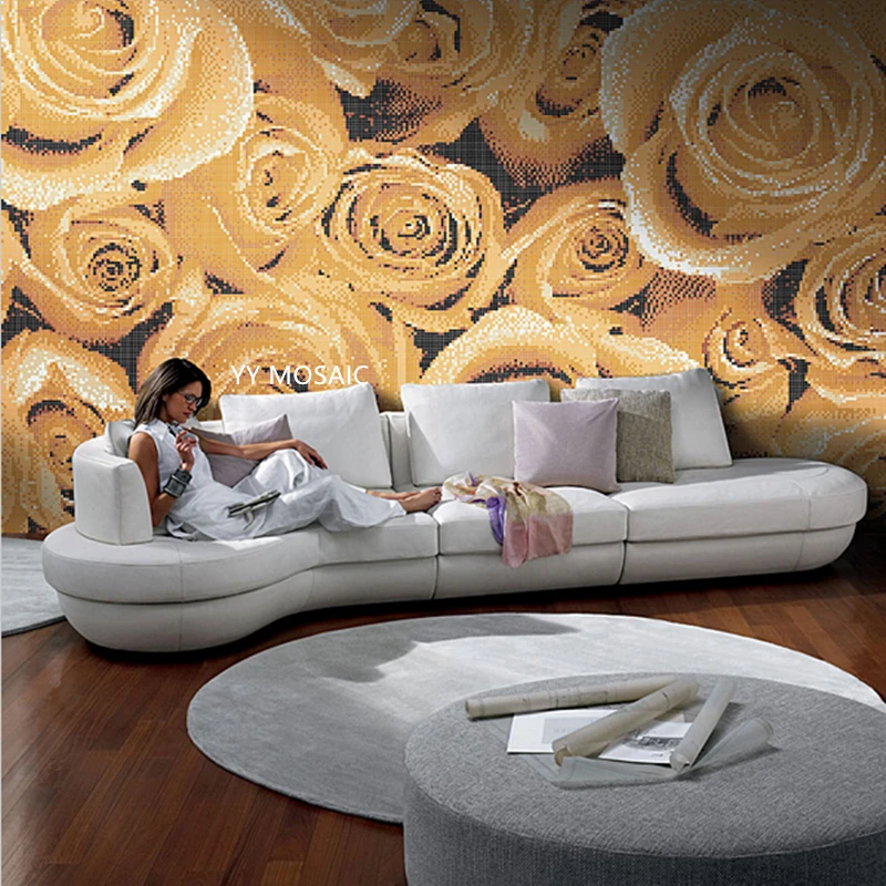 Bisazza-flower-red-rose-pattern-mosaic-glass-tile-picture-interior-design-parquet-mosaics-TV-background-wall_