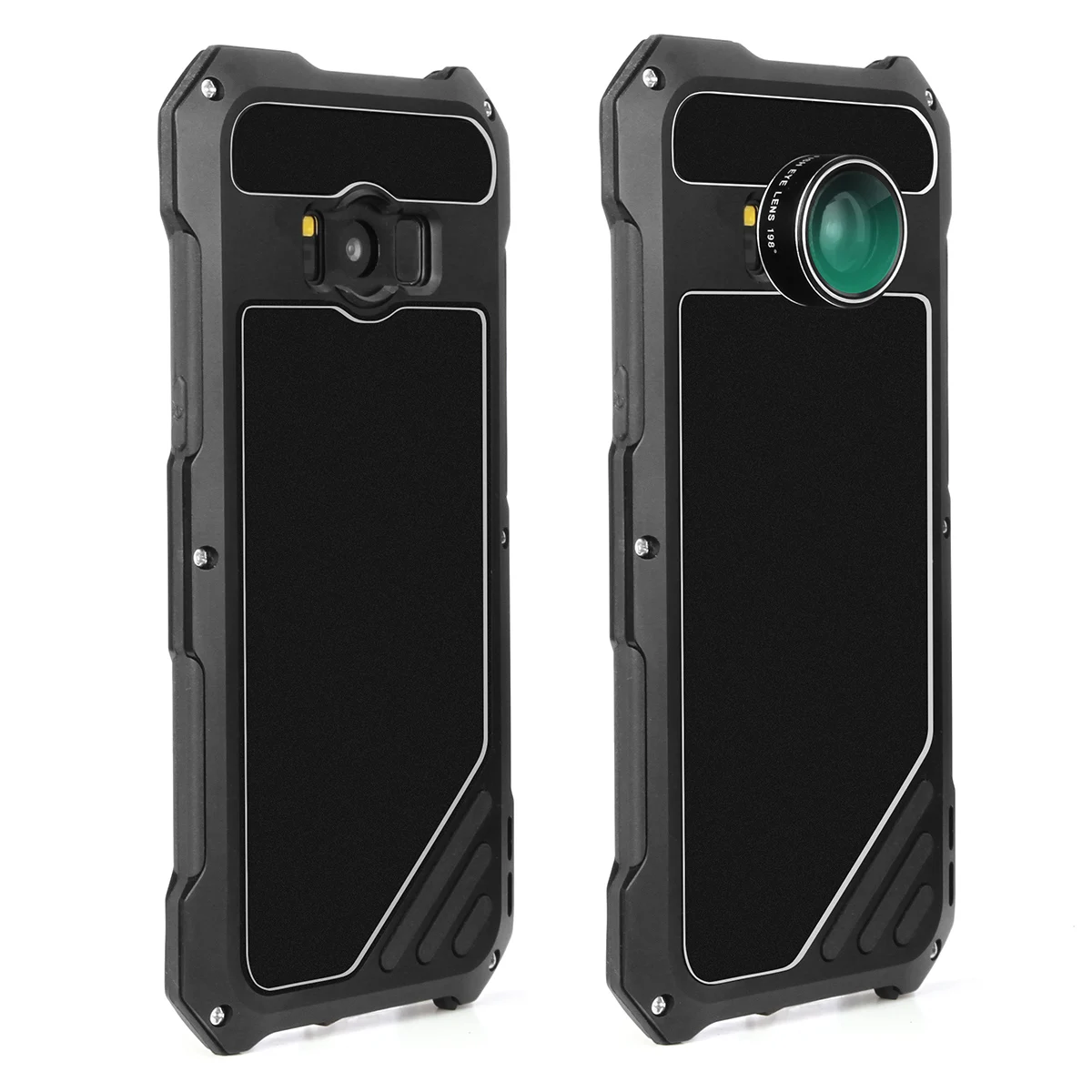 

For Samsung Galaxy S8 Plus S7 edge Case Wide-angle Fisheye Macro Lens Shockproof Metal Aluminum Armor Cover for Galaxy S8 Cases