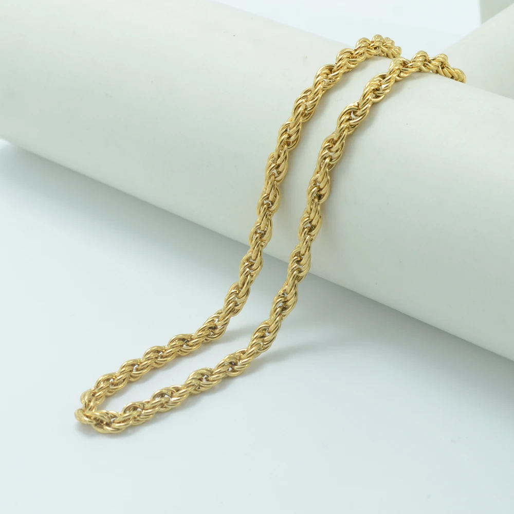 Anniyo 100cm/80cm/50cm Twisted Chain Necklace for Men/Women Gold Color Wholesale Cheap Necklaces ...