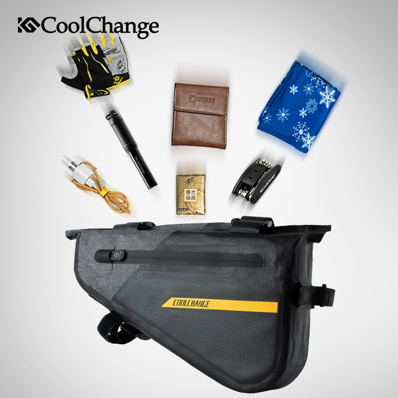 Best CoolChange Bicycle Bag Triangle Waterproof Large Capacity MTB Bike Bag Outdoor Sports Top Tube Cycling Pannier Bike Accessories 5