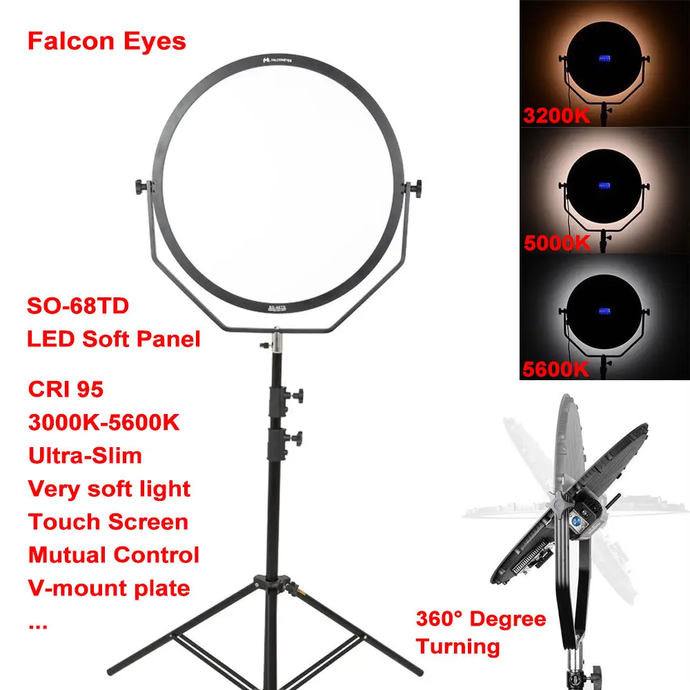 Falcon Eyes SO 68TD 68 Вт LED 60 см панель с регулируемой яркостью CRI95 3000 5600K освещение