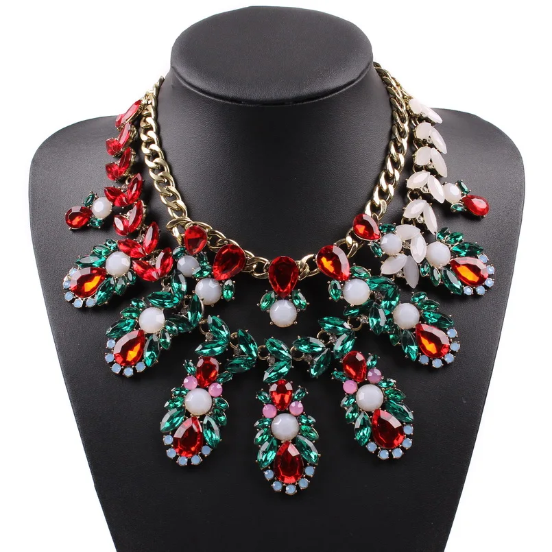 

2019 New Arrival Fashion Brand Resin Chain Link Necklace For Women Elegant Spring Bib Chunky Statement Pendant Party Jewelry