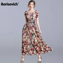 Borisovich женское летнее кружевное длинное платье, бренд, модное винтажное большое свободное элегантное ТРАПЕЦИЕВИДНОЕ женское Повседневное платье N921