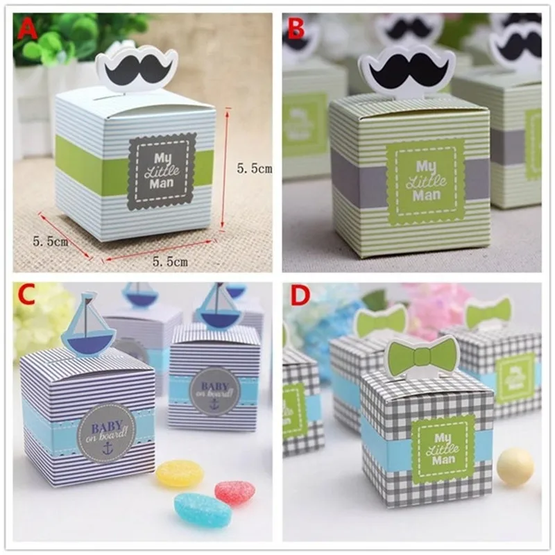 

20pcs/lot My Little Man Mustache Paper Candy Chocolate Gift Box Bag Packaging Organizer For Baby Shower Favors Party
