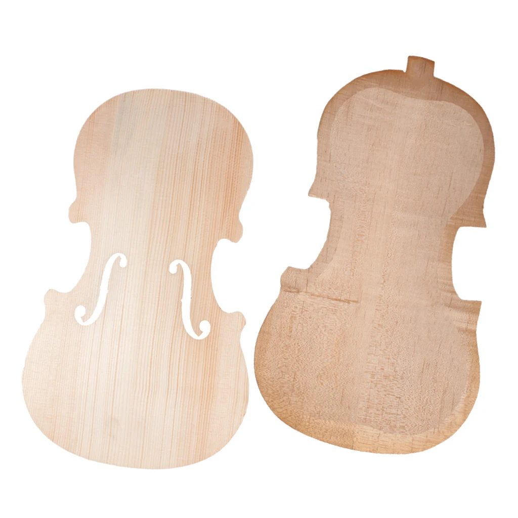 1 Набор деревянных незавершенных скрипок скрипка Ель панель пластина+ клен задняя панель DIY Струнные инструменты тонкое мастерство