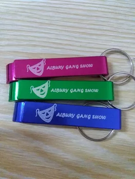 

DHL 200pcs/lot New promotion customed printed logo gift Metal aluminum alloy bottle opener metal keychain laser LOGO