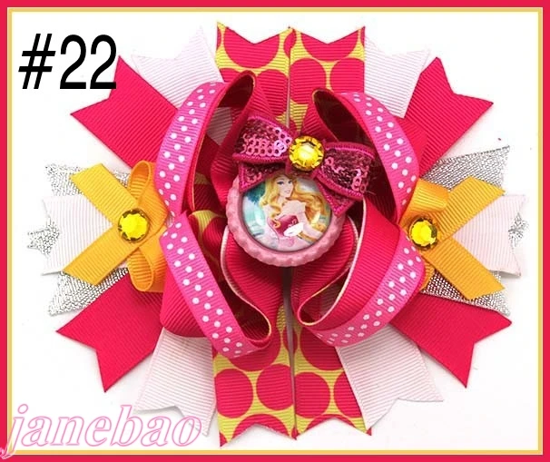 

free shipping 80pcs 6'' big inspired hair bows character hair bows descendants hair bows minion hair bows