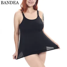BANDEA бикини женский купальник плюс размер черный сплошной плинтус танкини набор средняя талия низ черный сплошной пляжный купальный костюм 4XL