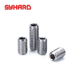 

M5/M6 100pcs/lots 304 Stainless steel Inner Hex Hexagon Concave End Set Screws Headless Screws CNC Lathe Tools Arbor Accessories
