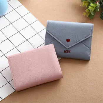 

New Women Simple Small Wallets Fashion Ladies Leather LOVE Purse Short Unisex Coin Bag For Women's Clutch Card Money Wallet