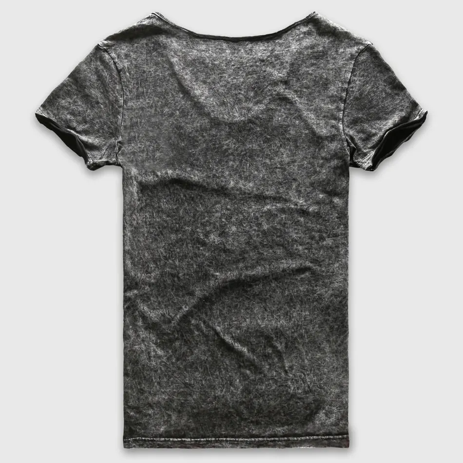 Zecmos Fashion Black T-Shirt Men Casual V Neck T Shirts For Men Vintage Short Sleeve Heavy Washed Cotton Top Tees Male Zecmos Fashion Black T-Shirt Men Casual V Neck T Shirts For Men Vintage Short Sleeve Heavy Washed Cotton Top Tees Male