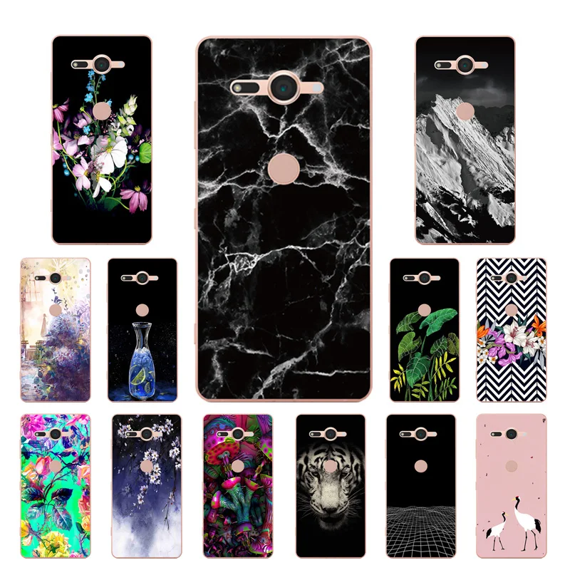 

5.0" for Sony Xperia XZ2 Compact Luxury Soft TPU for Sony Xperia H8314 H8324 Botanic Printing Clear Silicone Phone Case Capa