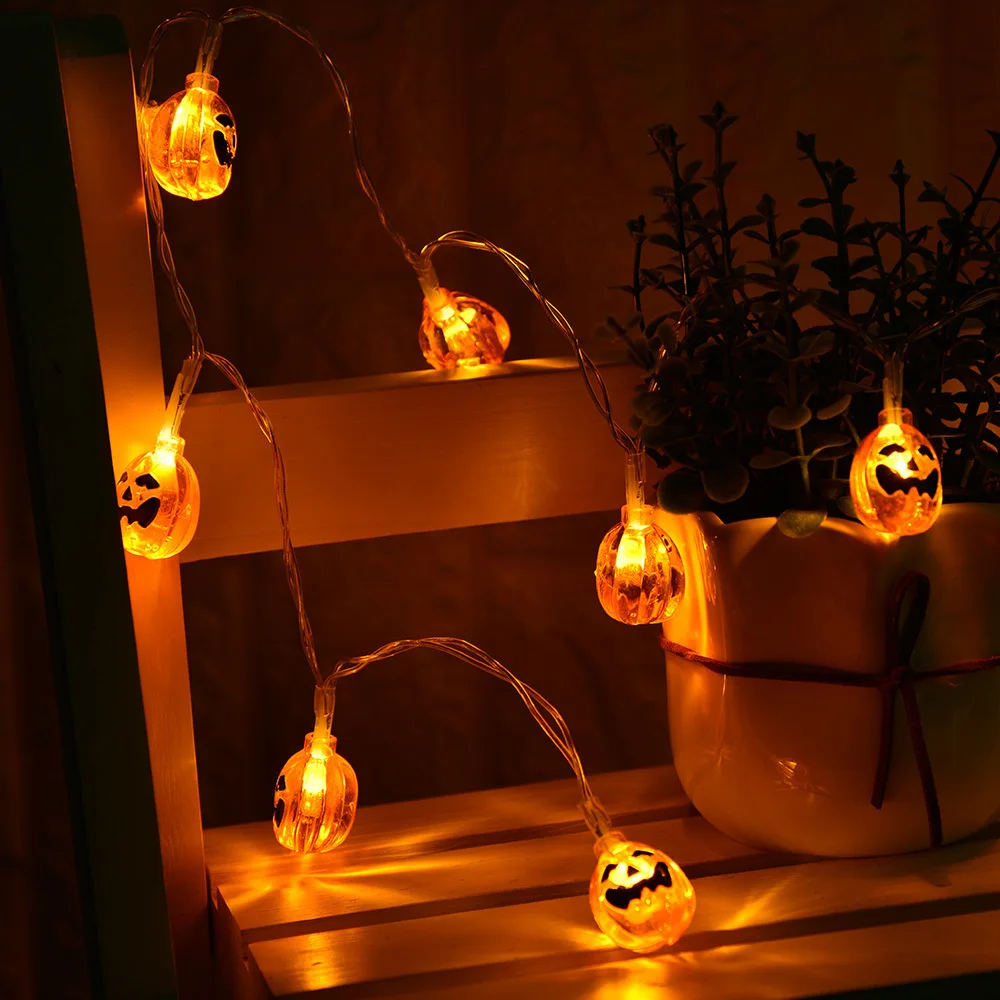 2.2m Halloween LED String Lights Pumpkin 20 LED Light Battery Power LED