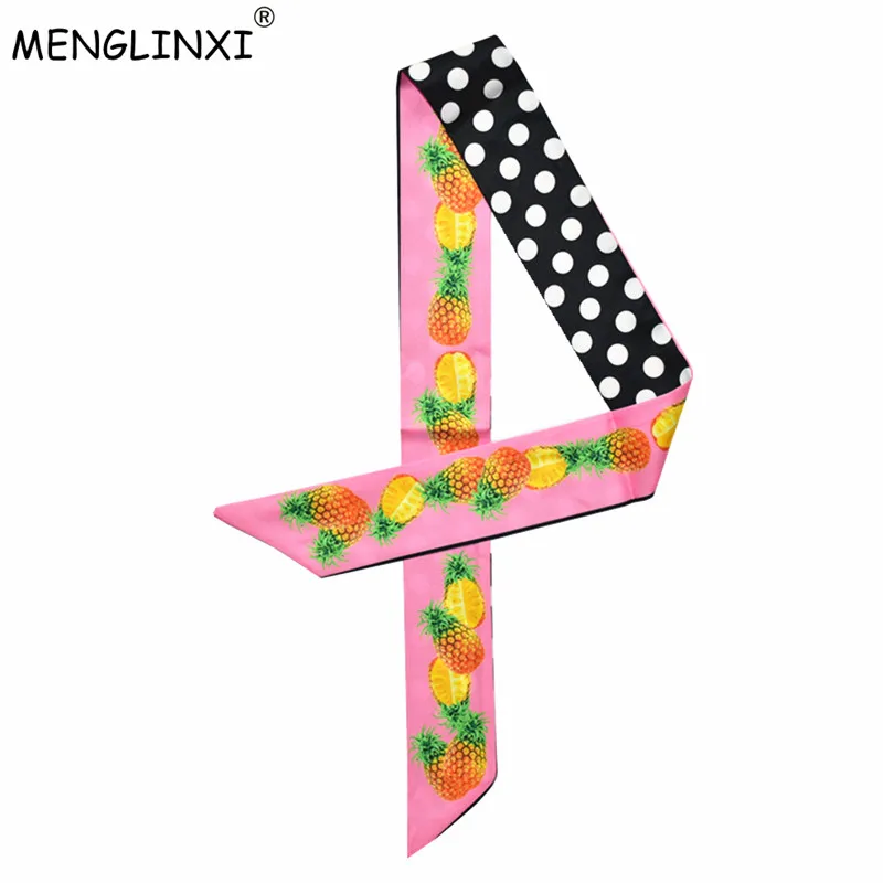 

2019 womens scarfs new fashion pineapple headband long head scarf brand shawls silk bag rabbon fashion Headdress