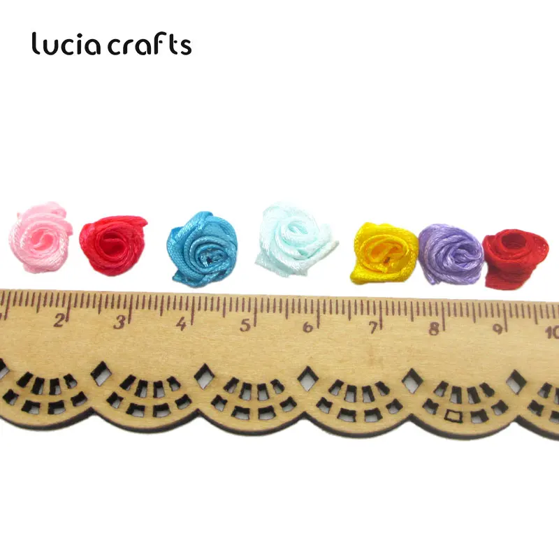 Lucia crafts 144 шт./пакет 10 мм с Сатиновыми оборками напоминающими Цветок голова бант